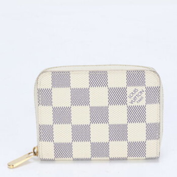 Louis Vuitton Coin White Azur Leather Bifold Wallet Zippy Damier - Picture 1 of 9